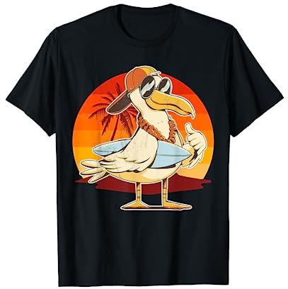 Surfurlaub. Wellenreiten. Coole Möwe mit Sonnenbrille. T-Shirt