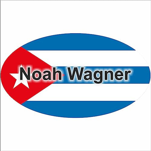 Kiwistar Klebeetiketten - Aufkleber - Fahne - Flagge - Kuba - 10x6,6 cm - mit Wunschtext - Name - personalisiert - Namensaufkleber - Autoaufkleber - Racing