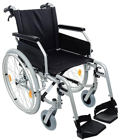 Leichtgewicht Rollstuhl Primus ML 2.0 - faltbarer Transportrollstuhl - Reise-Rollstuhl mit Steckachsensystem und Trommelbremse - Sitzbreite 43 cm