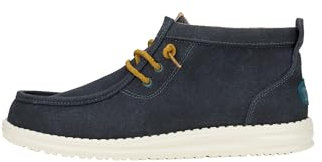 HEYDUDE Wally Mid Waxed Canvas Herren - Slip-On Schuhe - Ankle Boots, Navy, 41