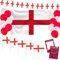 England Flag, Hand Flags, England Bunting, Red White Balloons - EURO Football, Six Nations, Its Coming Home, St Georges Flags, St George Day Decorations, Rugby