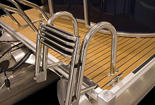 Escalera de Acero Inoxidable de 4 escalones para Barco/lancha rápida/yate, Escalera Colgante Plegable Oculta, Escalera telescópica con pasamanos Plegable