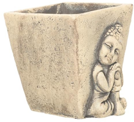 MERRYHAPY Buddha-Statue Blumentopf Buddha-pflanztopf Sukkulenten-übertopf Buddha-pflanzgefäße Buddha-Kopf-pflanzgefäß Buddha-Kopf-blumentopf Buddha-Statue Im Freien Zen-Buddha-Figuren Zement