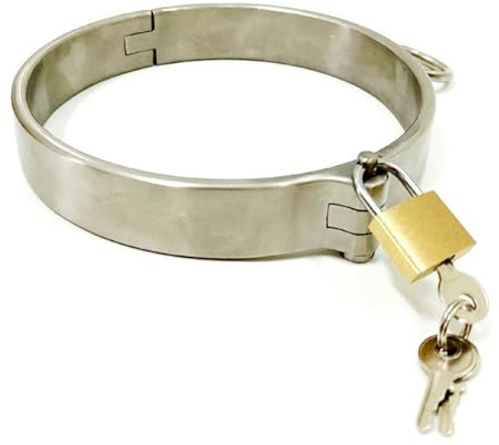 3cm Hoch Halsbänder Edelstahl Halsband Abschließbar Halsfessel SM Bondage Halsreif Sklave Hals Kragen Cosplay Ring Erwachsene Fesseln Sex Spielzeug für Paare Männer Frauen(Männer)