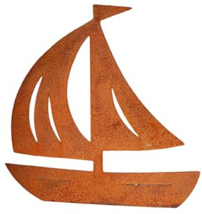 Kapaga - Gartenfiguren & Gartenstatuen - Schiff - Vorgewende- Gartendeko Rost - Gartenstecker Rost - Rost Deko für Garten - Rostdeko Gartendeko für draußen - Cortenstahl - Balkon deko