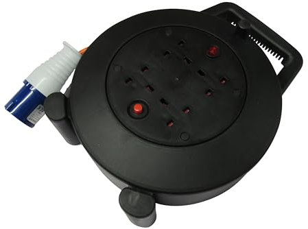 Camping Electric Extension Reel 15M (4 Way Electric Hook Up Lead Caravan Campsite)