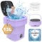 Portable Washing Machine with Spin Dryer, 13L Mini Washing Machine and Dryer, Small Washing Machine Portable Cleaning Underwear, Baby Clothes, Collapsible Camping Washing Machine Dorm, Travel (Purple)