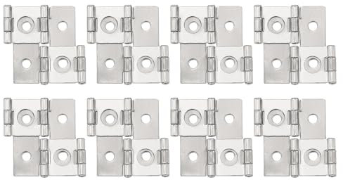 QUARKZMAN Scharniere Doppelt wirkende Scharniere Faltbarer Bildschirm, 8 Stück 47mm Doppelschwenkscharniere im Retro-Stil 270 Grad Drehung Bildschirmscharniere, Silber