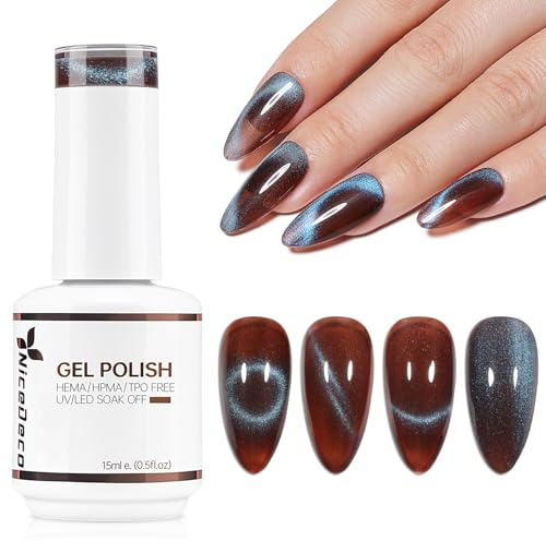 Nicedeco Cat Eye Gel Nail Polish, 15ML UV/LED Soak-Off Gel Polish Nail Art Manicure Pedicure, Salon & Home Use - Long Lasting & Easy to Apply 305