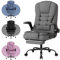 SITMOD Executive Office Chair, Ergonomic High Back Desk Chair Computer Chairs Height Adjustable with Footrest, Adults Swivel Fabric PC Video Gaming Chair with 90° Flip-up Armrest-Gray