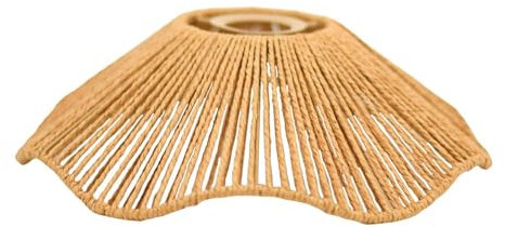 F Fityle Abat-Jour en Corde Tissée à la Main, Couverture de Lanterne de Plafond, Abat-Jour Créatif en Papier pour Lampe Suspendue, Décoration de Lampe de Table pour Hôtel, Café, Bureau, Jaune