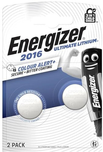 Batterie Energizer 2016 Lithium Coin, confezione da 2