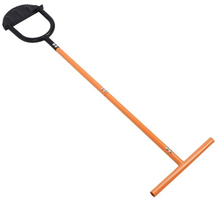 Zoeyilan Halbmond-Rasenkantenschneider, manueller Rasenkantenschneider, Halbmond-Sägezahn-Rasenkantenschneider, mit langem Griff, Kohlenstoffstahl, geeignet für Gras, Bordüren, Gehwege,