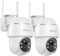 COOAU 2PCS Überwachungskamera Aussen Akku - 2K Kabellose WLAN IP WiFi 6 PTZ Kamera Outdoor mit Bluetooth-Verbindung, 4 Spotlight Farbnachtsicht, Intelligente KI-Erkennung