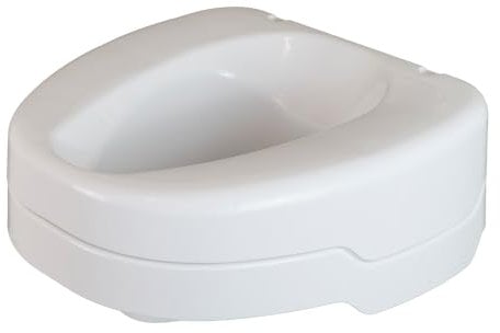 Helping Hand Company EZY-FIT Raised Toilet Seat 4” - No Lid. Toilet Riser for Elderly, Disabled and Post Surgery. Secure and Portable Toilet Seat Elevator. Universal Fit for Round and Square Toilets.