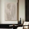 XBTYKPB Grand tableau texturé 3D beige, toile abstraite en plâtre, art mural Wabi Sabi, tableau minimaliste, 80 x 120 cm, sans cadre
