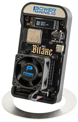 Bitaxe Gamma 601 ASIC Bitcoin Miner | 1.1 TH/s @ 18W | BM1370 (Antminer S21 Pro Chip) | Wi-Fi | USB-C | AxeOS | Open Source | Made in Europe | Inkl. Netzteil & Standfuß