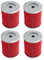 PJFXUIZ Filtro Olio per Moto 1/2/4 Pezzi per Yamaha CP250 CP 250 per Morphous per Majesty YP250 YP 250 per Grand YP400 per Xmax YP 400 per X-Max 04-19(4pcs-Red)