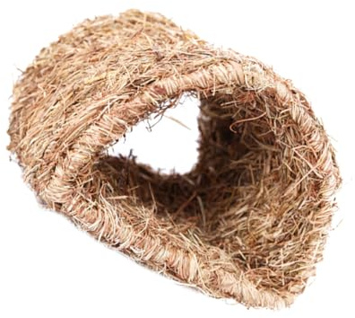 MERRYHAPY Handgefertigter Kaninchen Tunnel aus Natürlichem Gras Langlebiges Nest für Kleine Haustiere Wie Hamster Meerschweinchen für Kaninchenstall Drinnen Fördert Bewegung und Spielspaß