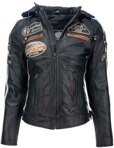 Urban Leather 58 Vestes pour femme, Navy blue, Taille 42/XL