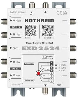 Kathrein EXD 2524 SAT Multischalter Kaskade Unicable Eingänge (Multischalter): 5 (4 SAT/1 terrestri