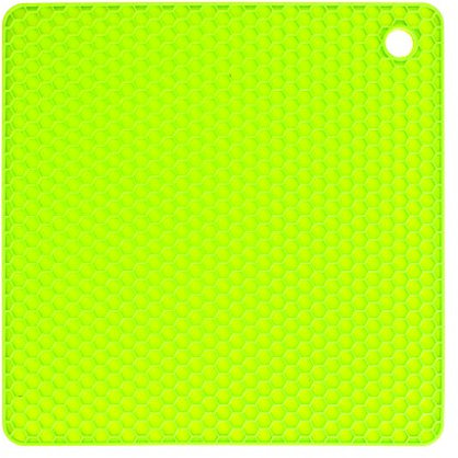 Kochblume Wabenuntersetzer Eckig 19x19cm | Hitzeschutz | Premium-Silikon | Hitzebeständig | Spülmaschinenfest | Farbe: limette
