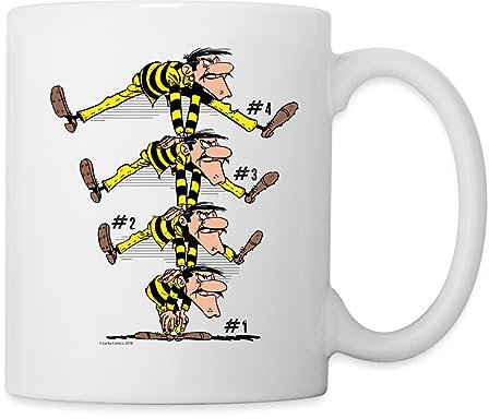 Spreadshirt Die Dalton Brüder Lucky Luke Tasse, One size, Weiß