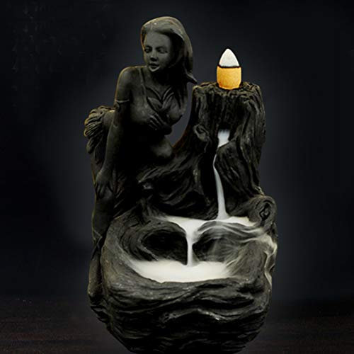 Brûleur d'encens en céramique, Glace Fissures Porte-encens en Porcelaine, en céramique bac à Cendres Plateau Bol Chinois rétro Fait à la Main Décoration Censer, Red, Taille Unique