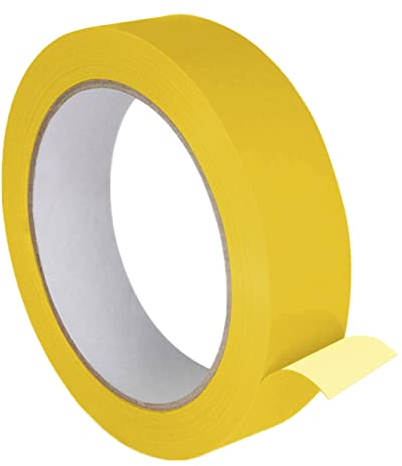 KLEBESHOP24 Einseitiges PVC-Klebeband | Universell einsetzbar | Zum Verkleben und Markieren | 25 mm x 66 m | Farbe wählbar / 1 Rolle, gelb