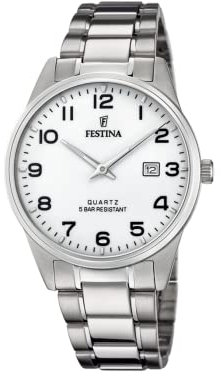 Festina Herren Analog Quarz Uhr mit Edelstahl Armband F20511/1