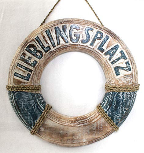 Rettungsring zur Dekoration aus Holz 39 cm LIEBLINGSPLATZ