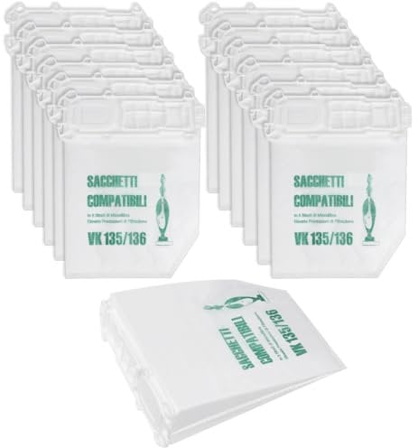 12 Staubsaugerbeutel geeignet für Vorwerk Kobold VK135 VK136