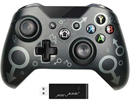 JINQII - Controller wireless con adattatore wireless da 2,4 GHz, compatibile con Xbox One/One S/One X/P3/Windows