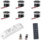 VBLED © 6-er KIT VISUM 1W LED Aluminium Mini Einbaustrahler warmweiß mit RF Funk Netzteil 12VDC