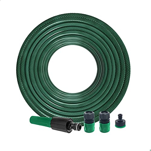 EUROXANTY Kit Manguera de Riego con pulverizador | Para Regar tus Plantas | Manguera reforzada | Pulverizador de Riego | Con regulador de caudal | Mango ergonómico | 20 Metros