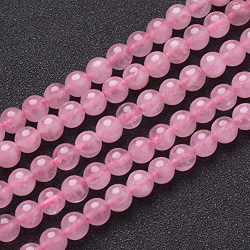 PandaHall 10 Strands Natural Rose Quartz Beads 6mm Pink Crystal Beads Gemstone Round Loose Stone Beads Crystal Energy Stone Healing Power for DIY Bracelets Necklaces Jewelry Making