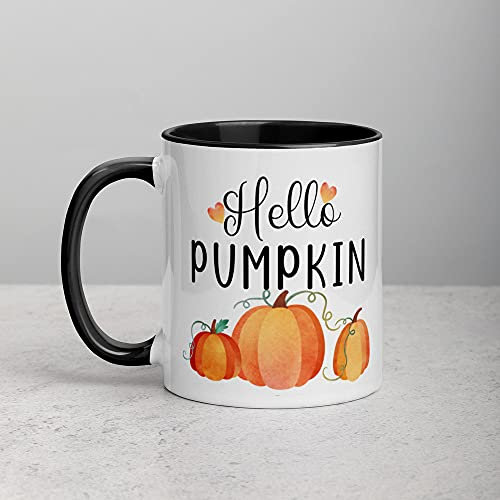 Novelty Mugs Hello Pumpkin Fall Mug | Cute Fall Mug | Morning Pumpkin Coffee Mug | Thanksgiving Mug | Gift for Her | Pumpkin Spice Mug Tea Coffee Cup Mugs Funny Gifts for Him, Her, 11 Oz