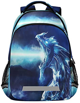 Fiery Dragons Schulrucksäcke mit Brustgurt für Teenager, Jungen, Mädchen, Angry Dragon Stil 1, Daypack Rucksäcke