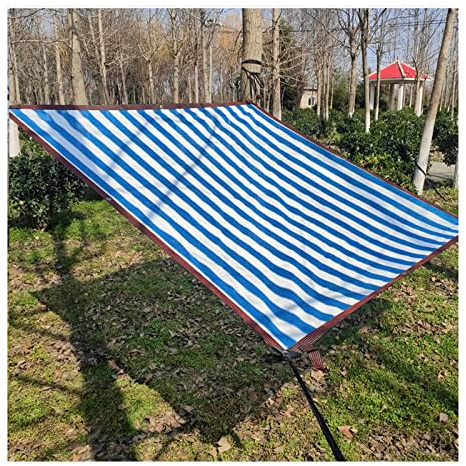LIGUOYI Azzurro Bianco Tenda A Vela Rettangolare Ombreggiante Traspirante, Telo sotto Tenda Campeggio Antistrappo Protezione Contro Il Sole 95% UV per Spazi All'aperto, Tenda A Vela Solare