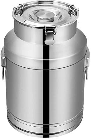 Fulgutonit Milk Can 28L/7.8 Gallon Stainless Steel 304 Heavy Duty Milk Jug Bucket Wine Pail Bucket Bottle, Large Capacity Can Tote Jug with Sealed Lid and Carry Handle