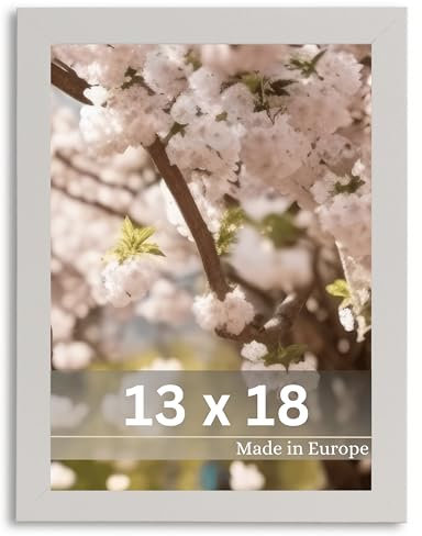 VictoR Bilderrahmen Klee 13x18 cm in grau - moderner schlichter Fotorahmen Holz 13x18 - Bilderrahmen 13x18 grau