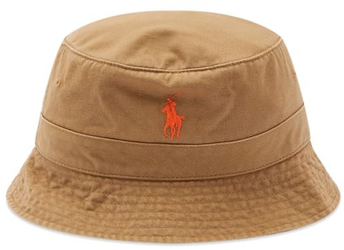 POLO RALPH LAUREN Bucket Hat Herren Twill-Baumwollhut in Khaki Tan, Versand Khaki Tan, S/M