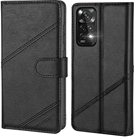Handyhülle für Redmi Note 11 Pro Hülle [Premium PU Leder] [Kartenfach] [Magnetverschluss] Flip Case Wallet Lederhülle Handytasche Schutzhülle Klapphülle für Xiaomi Redmi Note 11 Pro 5G Hülle, Schwarz