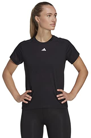 adidas Damen AEROREADY Train Essentials Minimal Branding Crewneck Tee, Black, XS
