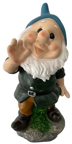 eacommerce Nano da Giardino in poliresina Altezza 28 cm Statuetta Gnomo per esterno (Pisolo)