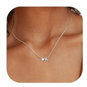 Chriscoco Kette mit Buchstabe 𝐒𝐢𝐥𝐛𝐞𝐫 𝟗𝟐𝟓 Halskette mit Buchstaben Gold/Silber Kette Damen Hypoallergene Herzkette Anfangsbuchstaben Silberkette Damen - Mit Schmuckschatulle