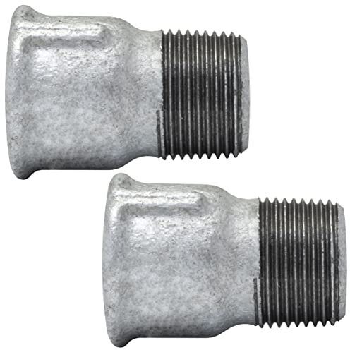 AERZETIX - C64904 - Set di 2 manicotti uguali maschio-femmina 3/4'' zincato - in ghisa - raccordo tubo filettatura avvitabile - idraulico-riscaldamento impianto di acqua potabile alimentazione