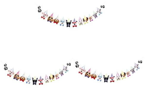 Mipcase 3 Stk Welpenbanner Partyzubehör Für Den Welpengeburtstag Hundegeburtstagsbanner Partydekorationen Mit Hundemotiven Hundeparty-banner Mops Geburtstagsbanner Haustier Latte-kunst