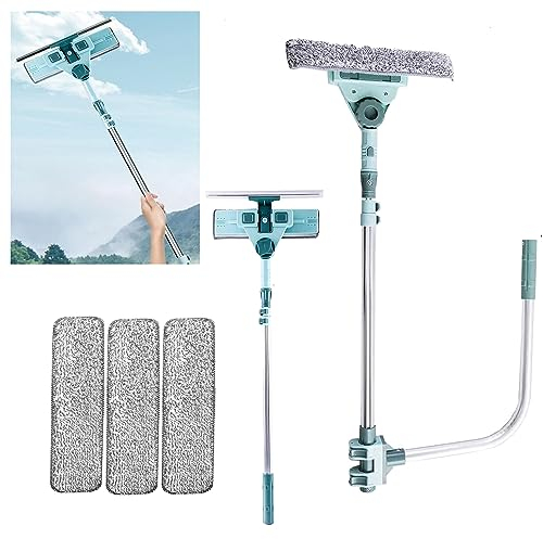 Hooha Teleskop Waschbürste Fensterputzer (69-145CM)(40-149CM) N und1 für Glas/Fenster/Baño/Boden/Auto,U-Bügel/MEinzugsgebiet (Blau, 69-145cm (U-Bügel))