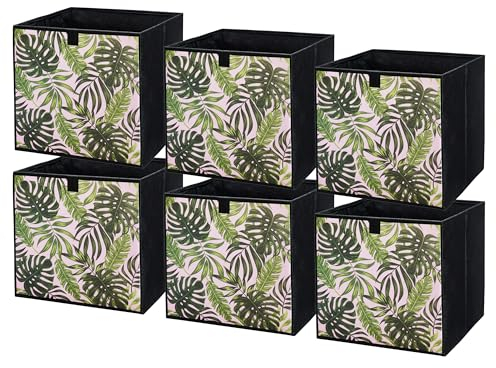 lavita Storage Box | faltbare Aufbewahrung Boxen 31 x 31 x 31 cm | Schubladen-Organizer Box| Ordnungssysteme fr Kleidung | Kleideraufbewahrung & Organisation | Blätter | 6 stck